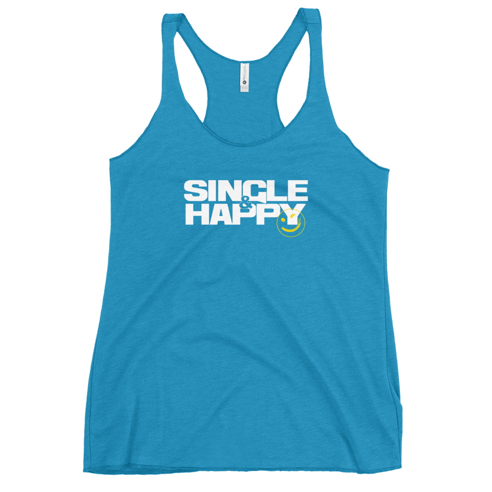 Single & Happy Turquoise Tank Top